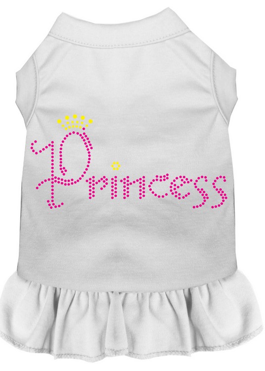 Princess Rhinestone Dress White Med